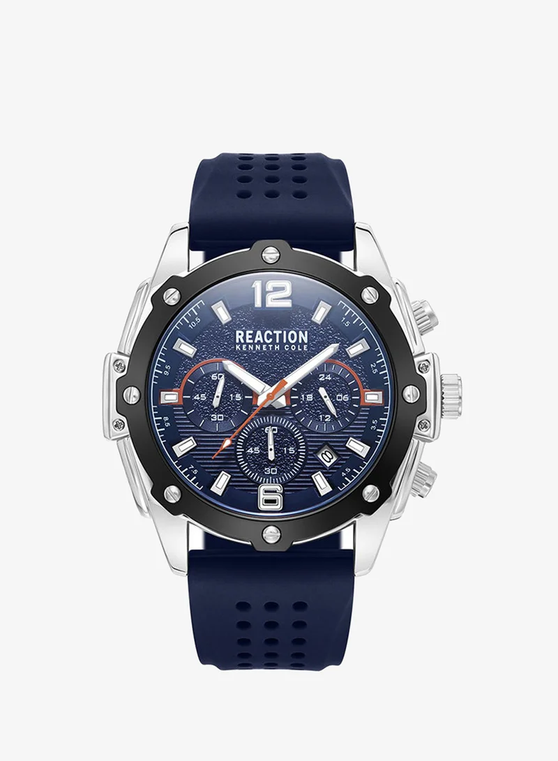 Kenneth Cole Reaction Chronograph Gents Watch With Blue Silicon Strap 43.5mm - KRWGO9007001