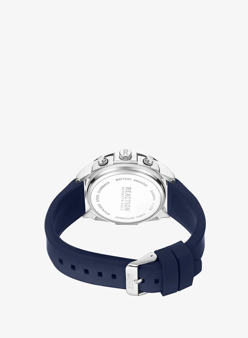 Kenneth Cole Reaction  Kenneth Cole Reaction Chronograph Gents Watch With Blue Silicon Strap 43.5mm - KRWGO9007001 for Men | Best Price UAE