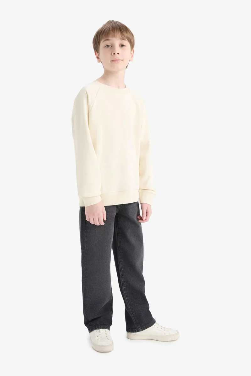 ديفاكتو Boy Basic Crew Neck Sweatshirt