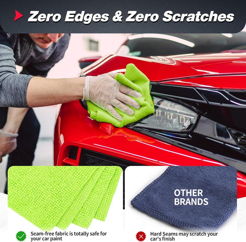 FIXSMITH Microfiber Cleaning Cloth Bulk, 100 Pack - Lint-Free, Absorbent Shop Towels for All-Purpose Cleaning - Image 4