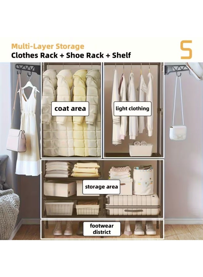 بلومنغ تايم جديد نمط الملابس الرف ، متعددة الوظائف الملابس شماعات ، الطابق الدائمة الملابس الرف للمنزل نوم استخدام ، بسيط معطف الرف ، الملابس تخزين الرف - Image 4