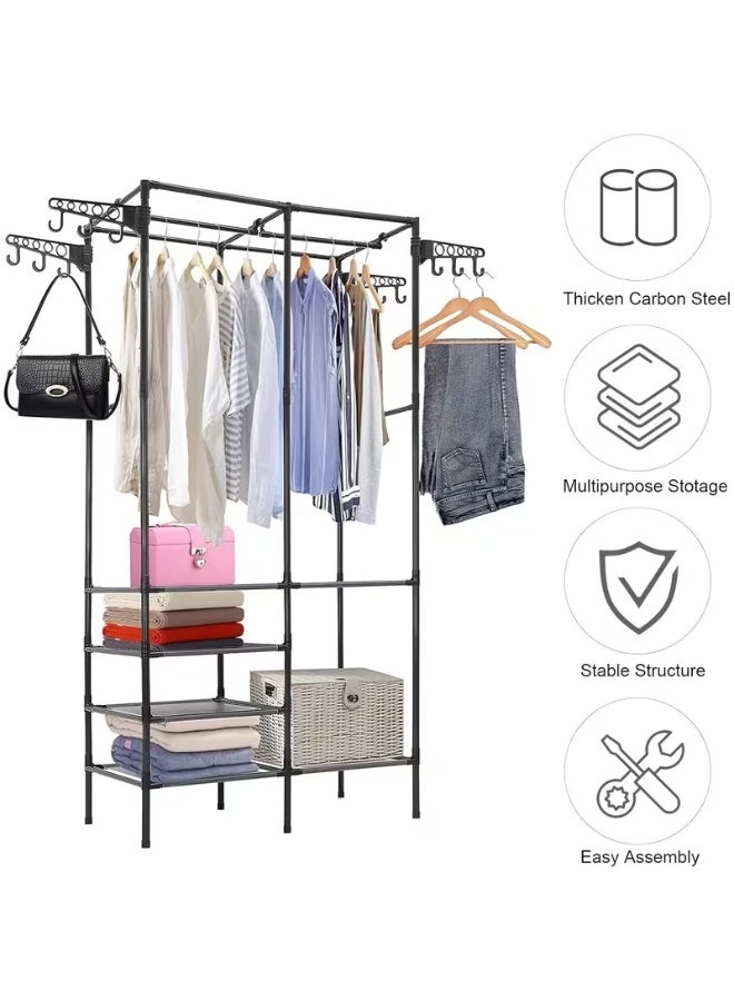 بلومنغ تايم جديد نمط الملابس الرف ، متعددة الوظائف الملابس شماعات ، الطابق الدائمة الملابس الرف للمنزل نوم استخدام ، بسيط معطف الرف ، الملابس تخزين الرف - Image 1