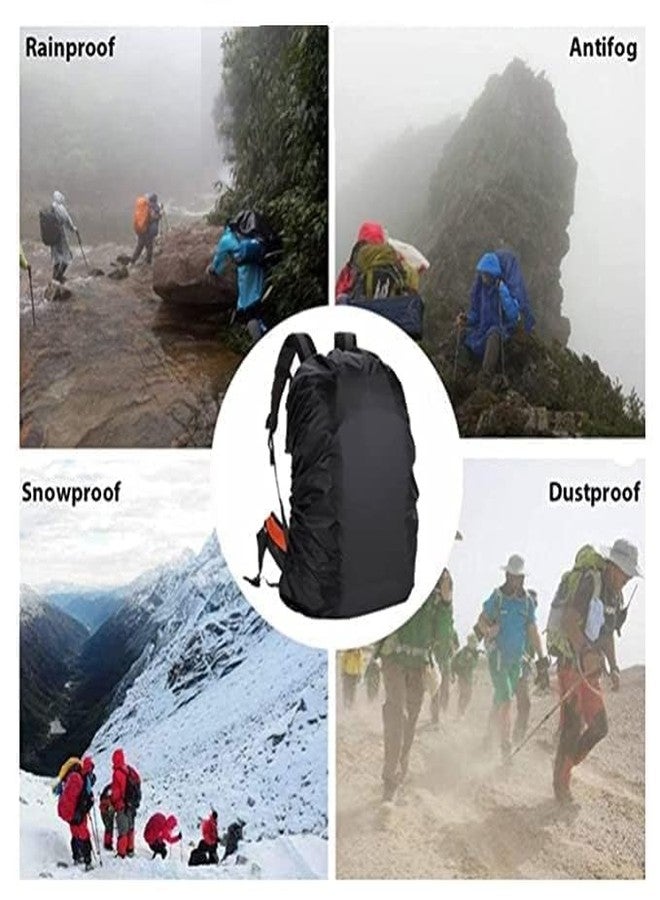 Obedient 30L to 60L Nylon 100% Rain & Dust Proof Protector for Standard Back Pack, Rain Cover for Bags with Storage Pouch,Seasonal Rain Cover for School Bags, Specially Trekking & Camping(Black) - Image 3