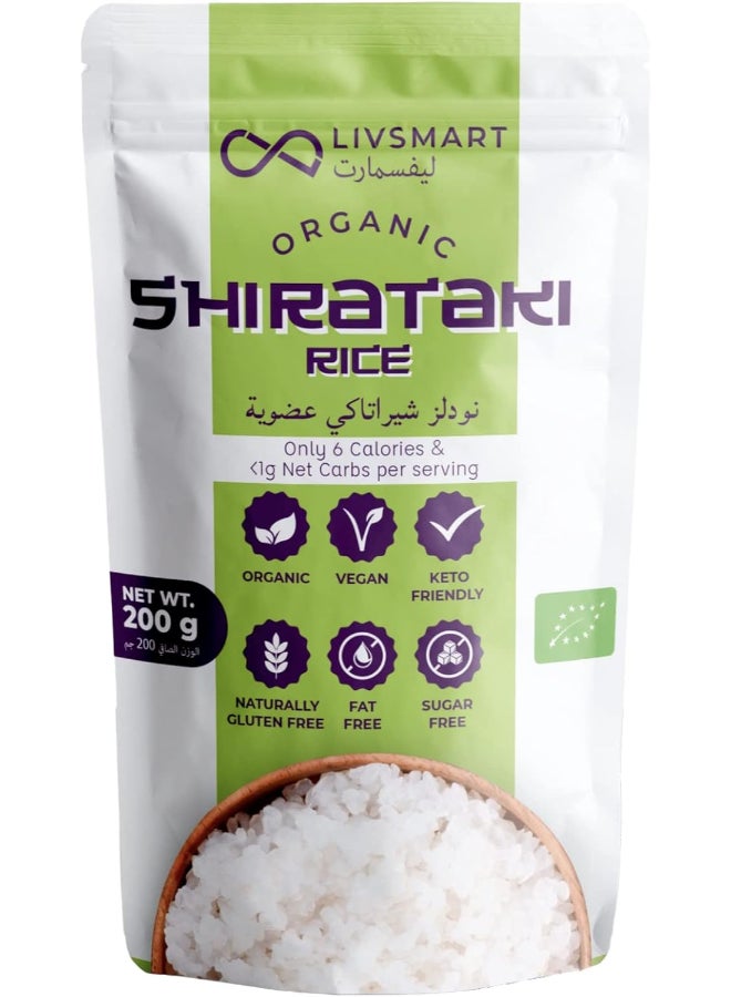Livsmart Organic Shirataki Rice, Low Carb Konjac Rice, Keto Friendly (200g) - Image 1