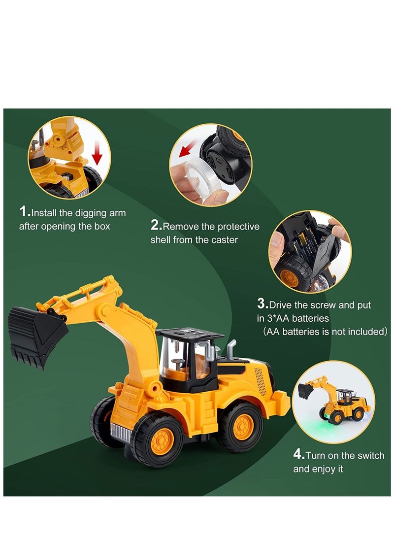 Excefore - Construction Excavator Toy Kids Toy Digger Truck with Electric Universal Wheel Educational Toys Gifts with Lights and Sounds for 2 3 4 5 UP Years Old - Image 1