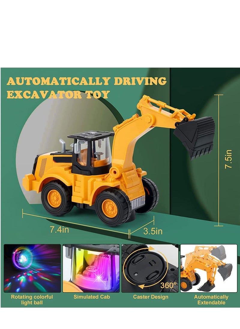 Excefore - Construction Excavator Toy Kids Toy Digger Truck with Electric Universal Wheel Educational Toys Gifts with Lights and Sounds for 2 3 4 5 UP Years Old - Image 1