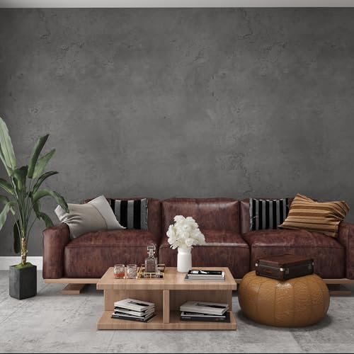 3yecao 16"×118" Dark Grey Black Concrete Wallpaper Peel and Stick 3D Matte Textured Thick Concrete Cement Contact Paper Vinyl Wrap Removable DIY Tile Wall Sticker for Walls Countertop Cabinet Kitchen Island - Image 3