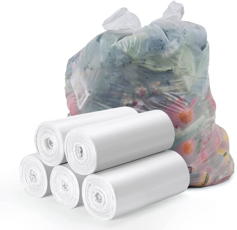 Wifpme Small Trash Bags 1.2 Gallon  Biodegradable Gallon Waste Bag  Mini Compostable Strong Bathroom Wastebasket Can Liners Garbage Bags For Home Office Kitchen Fit 5 Liter 5L  1 Gal  (120 Counts White) - Image 2