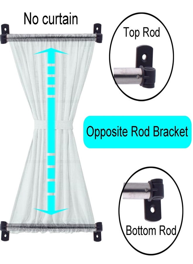 YYST Type A 8" to 15" Swivel End Sash Rod for Top & Bottom Doors & Sidelights Window Curtain Rod Sash Curtain Rod Petite Café Sidelight Rods W Screws (Black-2) - Image 3