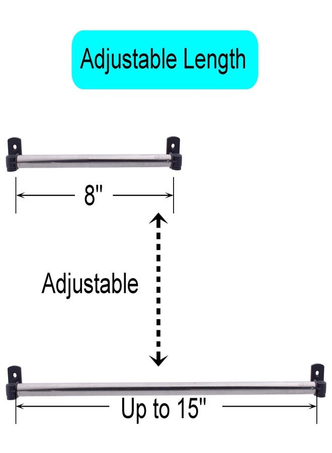 YYST Type A 8" to 15" Swivel End Sash Rod for Top & Bottom Doors & Sidelights Window Curtain Rod Sash Curtain Rod Petite Café Sidelight Rods W Screws (Black-2) - Image 2