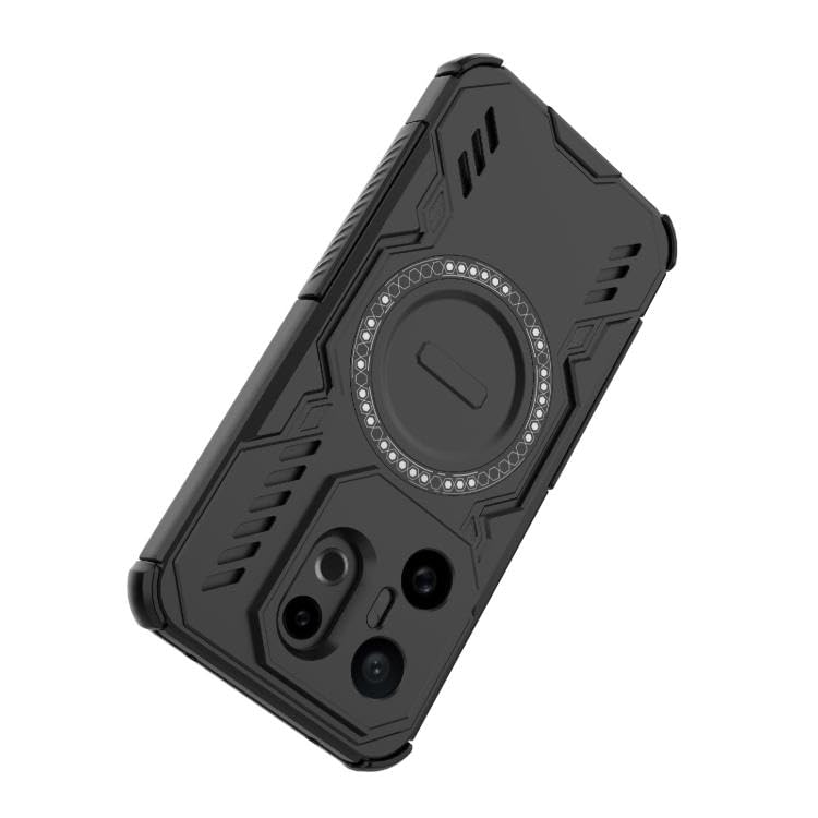 Lustree Back Cover Case for vivo X200 FE - Shockproof TPU+PC Hard Cover with Magnetic Function for vivo X200 FE - Black - Image 3