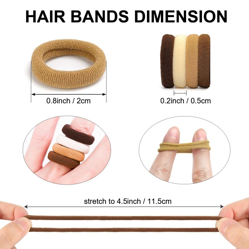 Bluezoo 300Pcs Baby Hair Ties Soft Nylon Seamless Small Elastics Ponytail Holders for Little Girls Toddler Kids Teens Women, No Pull No Damage Hair Bands Accessories, 12 Colors, Diameter 0.8In, BlueZOO - Image 3