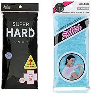 Salux Japanese Beauty Skin Bath Wash Clothtowel Bundle Super Hard and Regular Blue
