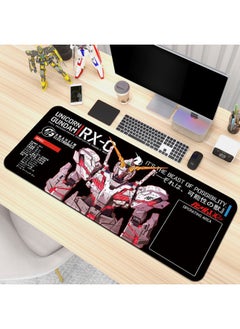 Gundam Mecha Style Anime Game Super Large Mouse Pad Thickened Personality Keyboard Pad Laptop Computer Office Desk Mat-Color:800x 300x 4mm Edge Lock-Pattern:Up To [22-24]]