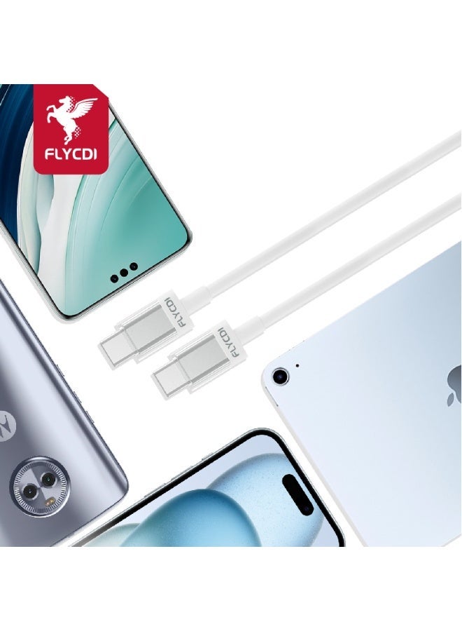 flycdi 6A Fast Charging Cable, Braided Nylon USB Cord with Gold Connector, Red and Black Pattern, Fast Charge Compatible with Smartphones - Image 1