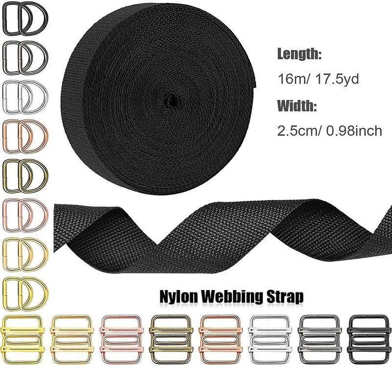 DIY Crafts DIY DIYC14898 Crafts Supply Side Slide Release Buckles TriGlide Slides Nylon Webbing Straps15 Pcs Swivel Clasps Silver  - Image 3