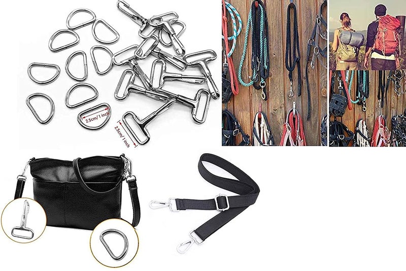 DIY Crafts DIY DIYC14898 Crafts Supply Side Slide Release Buckles TriGlide Slides Nylon Webbing Straps15 Pcs Swivel Clasps Silver  - Image 4