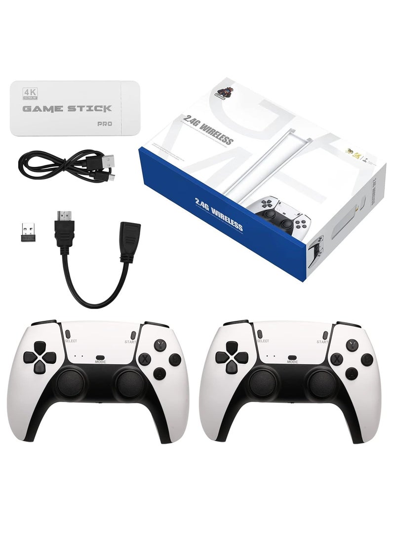 Wireless Retro Game Console, HD 4K Classic Retro Game Console, Mini Arcade Two Player Game Console Plug & Play Video Game Stick, 23 Classic Emulators Definition HDMI Output Adults Kids Gift (64G)