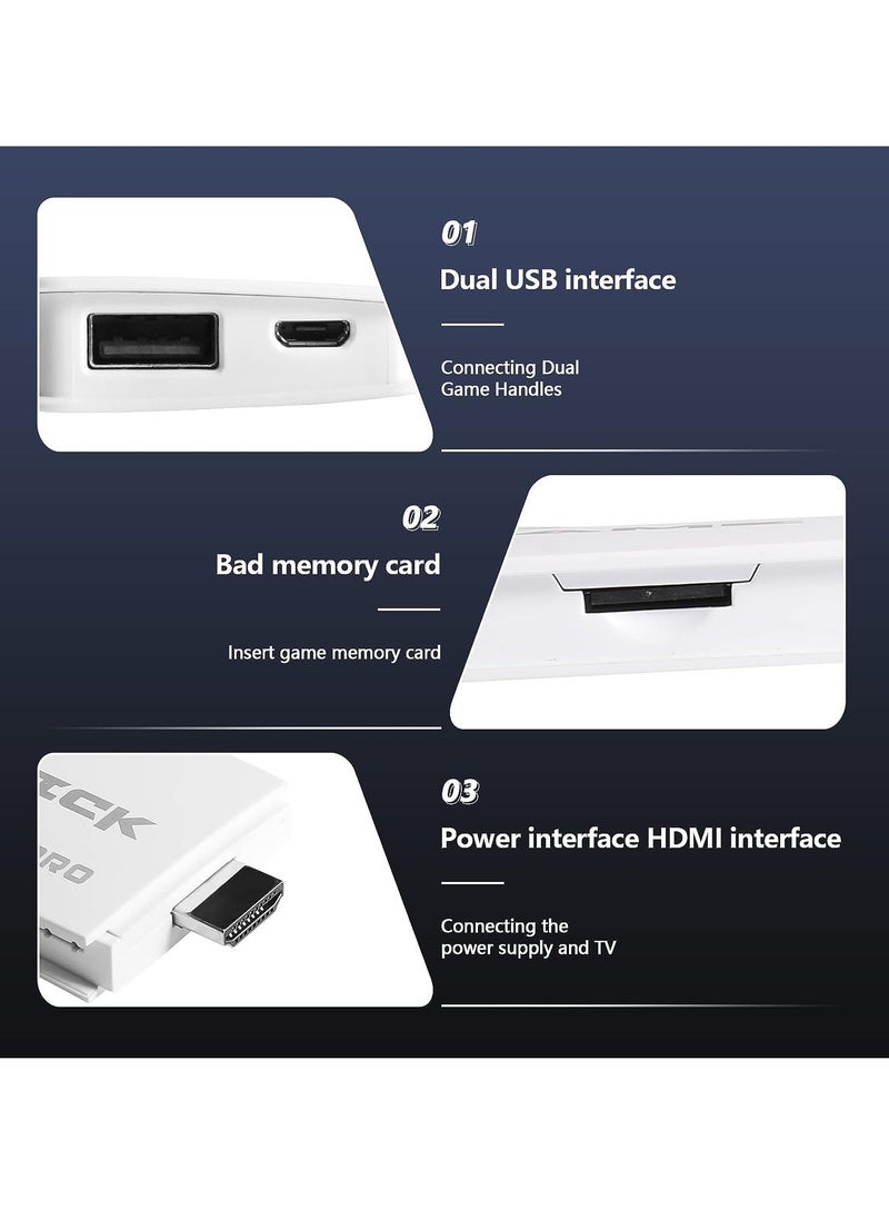 Wireless Retro Game Console, HD 4K Classic Retro Game Console, Mini Arcade Two Player Game Console Plug & Play Video Game Stick, 23 Classic Emulators Definition HDMI Output Adults Kids Gift (64G)