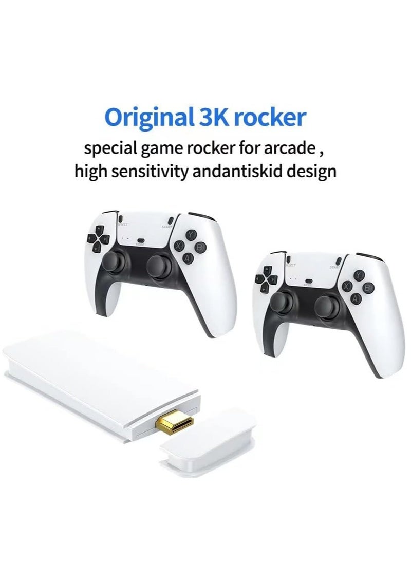 Wireless Retro Game Console, HD 4K Classic Retro Game Console, Mini Arcade Two Player Game Console Plug & Play Video Game Stick, 23 Classic Emulators Definition HDMI Output Adults Kids Gift (64G)