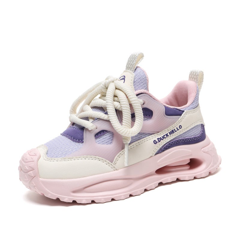 Boys' Sneaker 25 Spring New Double Net Breathable Joker Front Lace-Up Torre Shoes Girls Running Shoes A Generation Of Hair - Image 1
