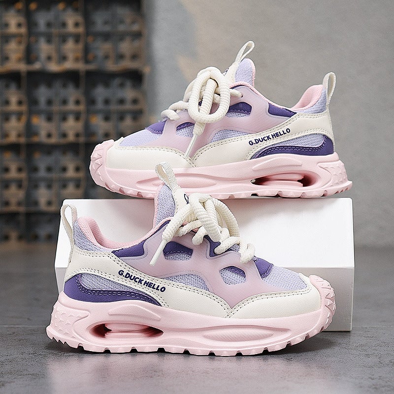 Boys' Sneaker 25 Spring New Double Net Breathable Joker Front Lace-Up Torre Shoes Girls Running Shoes A Generation Of Hair - Image 2