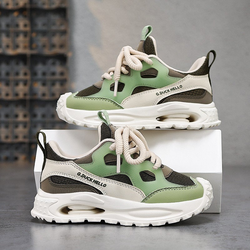 Boys' Sneaker 25 Spring New Double Net Breathable Joker Front Lace-Up Torre Shoes Girls Running Shoes A Generation Of Hair - Image 4