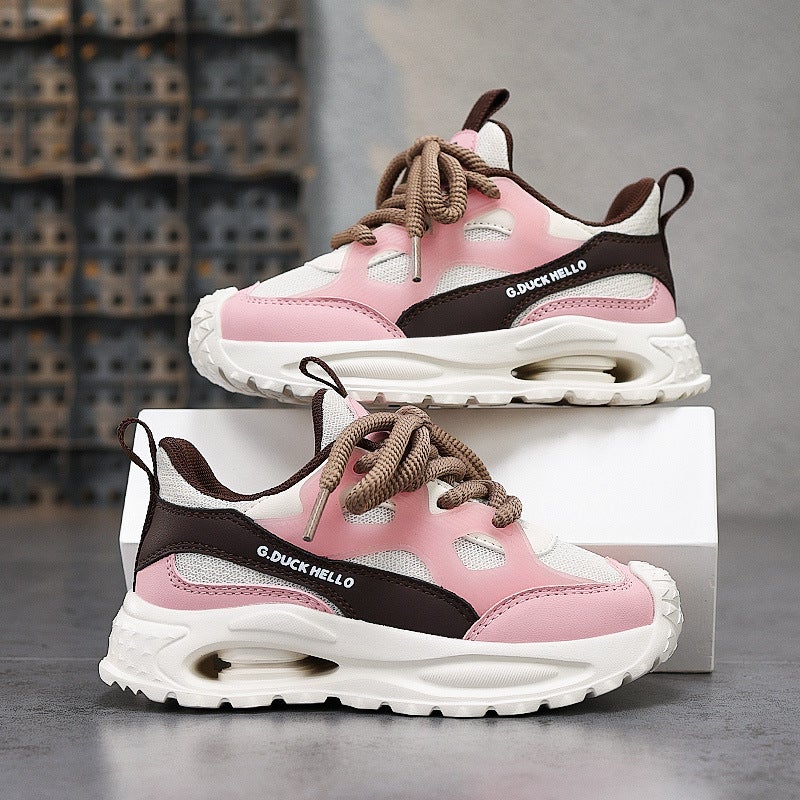 Boys' Sneaker 25 Spring New Double Net Breathable Joker Front Lace-Up Torre Shoes Girls Running Shoes A Generation Of Hair - Image 5
