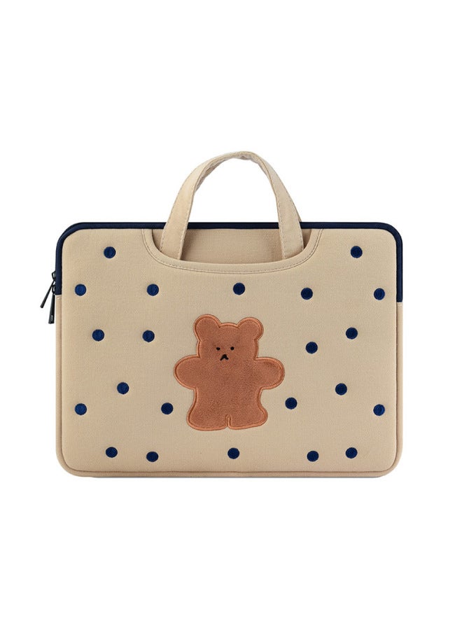 Cute Bear Women's Computer Bag Handheld 13.3-inch For Huawei 14/15.6-inch Laptop Ins Inner Sleeve Bag-Color:Polka Dot Bear ]]]-Size:14-inch - Image 5