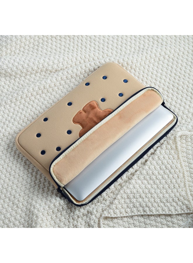 Cute Bear Women's Computer Bag Handheld 13.3-inch For Huawei 14/15.6-inch Laptop Ins Inner Sleeve Bag-Color:Polka Dot Bear ]]]-Size:14-inch - Image 4