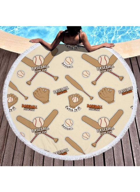 Thick Round Beach Towel Blanket Microfiber Yoga Mat with Tassels Ultra Soft Super Water Absorbent Multi-Purpose Towel