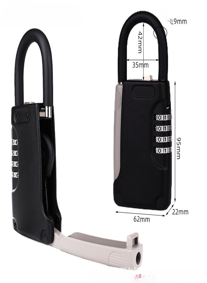 Generic Black Lockbox Portable Resettable Hanging Key Safe Combination Lock Box for House Keys Realtors Vacation Rentals  - Image 2