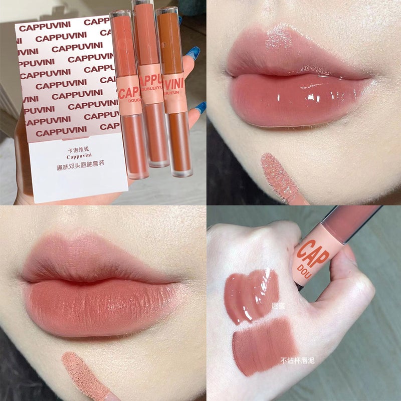 Cappuvini New Color Fun Double-Headed Lip Glaze Mirror Water Light Lip Glaze Student High-Looking Domestic Goods - Image 3