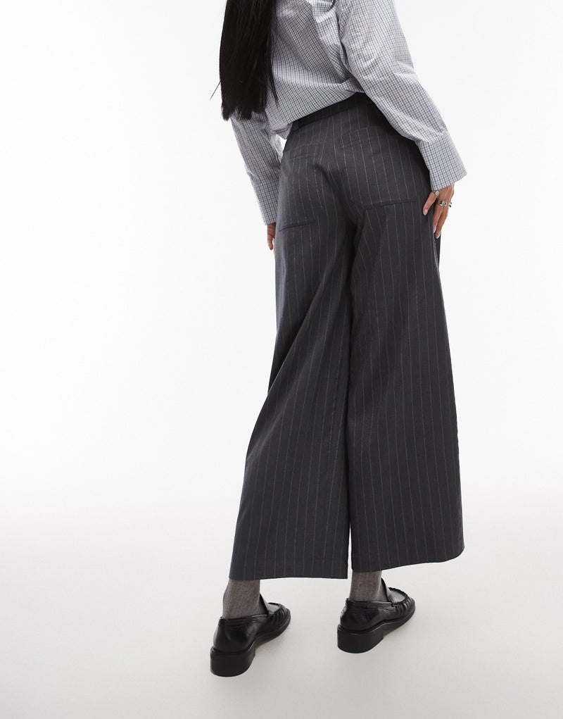 TOPSHOP Co-Ord Wide Leg Pinstripe Tailored Trouser  - Image 2