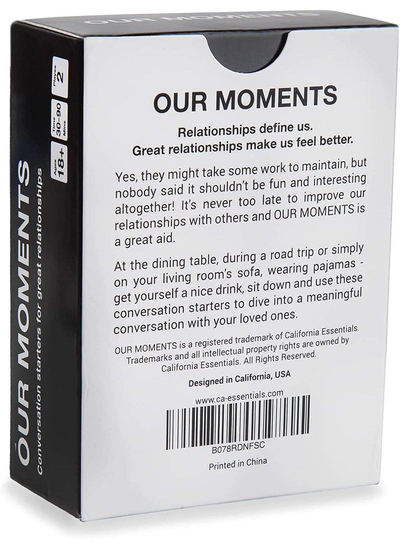 Generic - OUR MOMENTS 100 Thought Provoking Conversation Starters Cards Game Party Game - Image 1