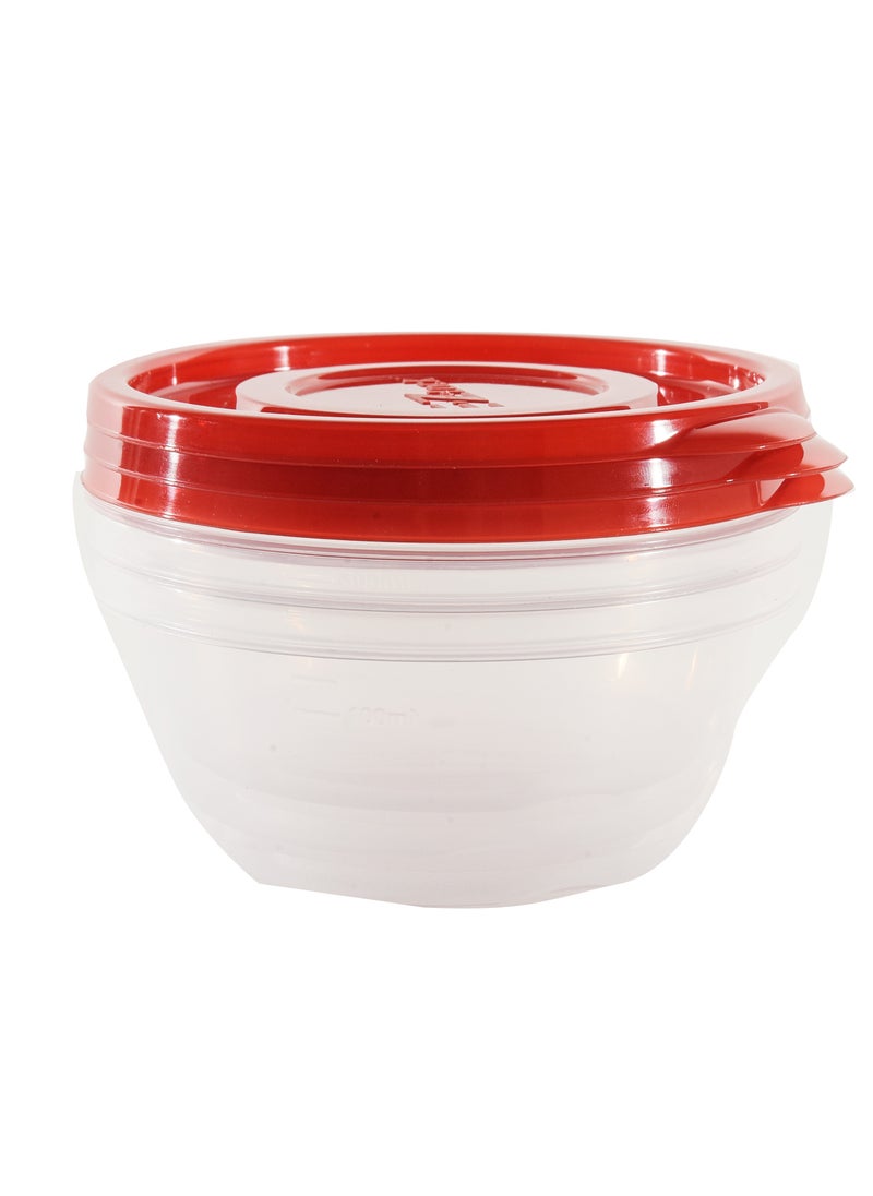 LOCK & LOCK LocknLock EzLock Round Container Set - 120ml (Set of 3), Clear Base, Stackable, Microwave-Safe  - Image 2