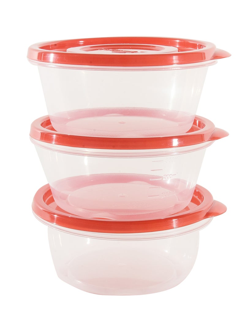 LOCK & LOCK LocknLock EzLock Round Container Set - 120ml (Set of 3), Clear Base, Stackable, Microwave-Safe  - Image 3