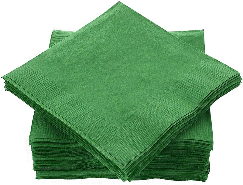 Amcrate Big Party Pack 40 Count Green Dinner Napkins Tableware- Ideal for Wedding  Party  Birthday  Dinner  Lunch  Cocktails. (7 x 7)