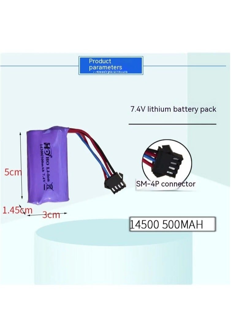 7.4V 14500/500mAh Lithium Battery The Perfect Accessory for Your Gadgets  - Image 2