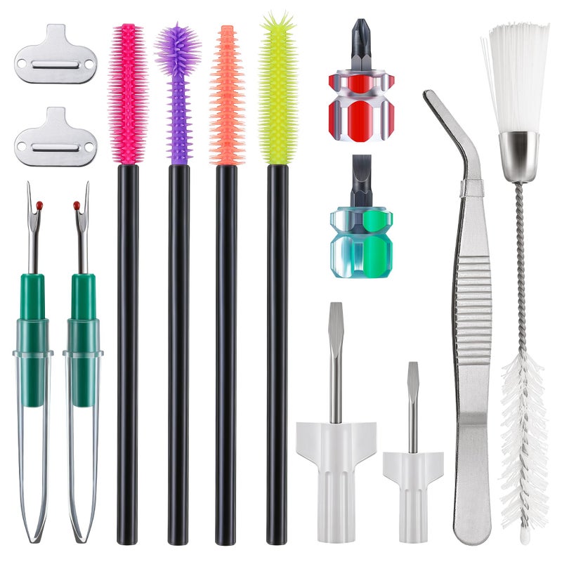 Ceoighe 14 Pieces Sewing Machine Cleaning Kit  Sewing Machine Repair Tools Include Tweezers  Double Headed Brush  Screwdriver  Seam Rippers  Silicone Brush For Repair And Cleaning Machine Sewing - Image 1