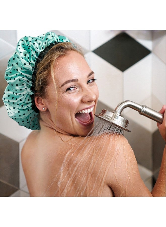 UB-STORE Shower Caps For Women 3 Pack In Different Colors - For Long And Short Hair - Reusable Bath Hair Cap For Ladies, Men And Kids  - Image 3