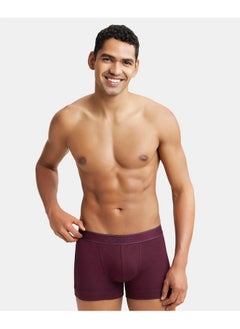 JOCKEY Jockey Men's Super Combed Cotton Rib Solid Trunk with Stay Fresh Properties (Pack of 2)_Style_1015_Wine Tasting_M  - Image 4