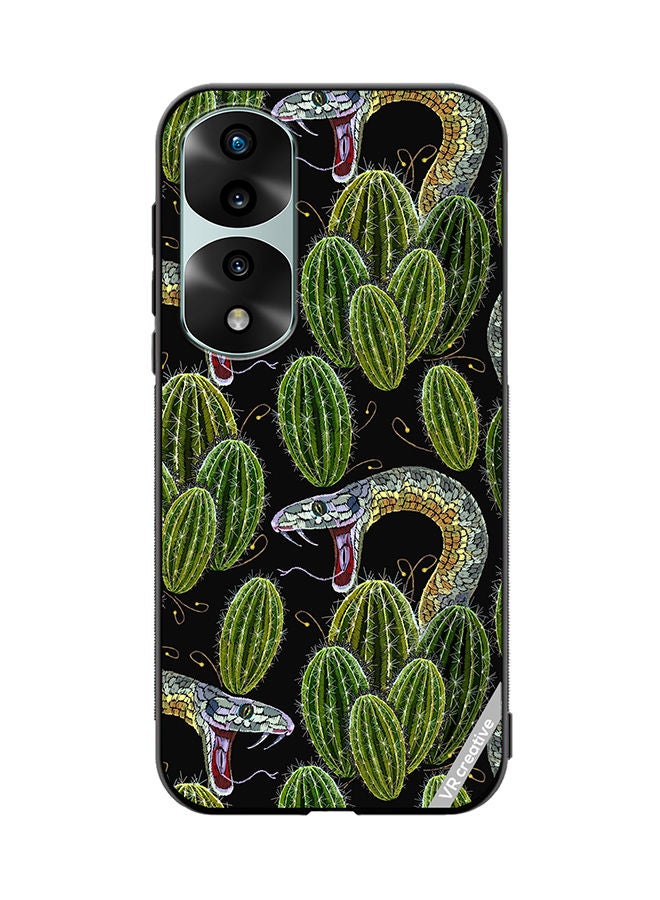 VR CREATIVE Protective Case Cover For Honor 70 Pro Embroidery, Cactus And Snakes Seamless Design Multicolour - Image 1