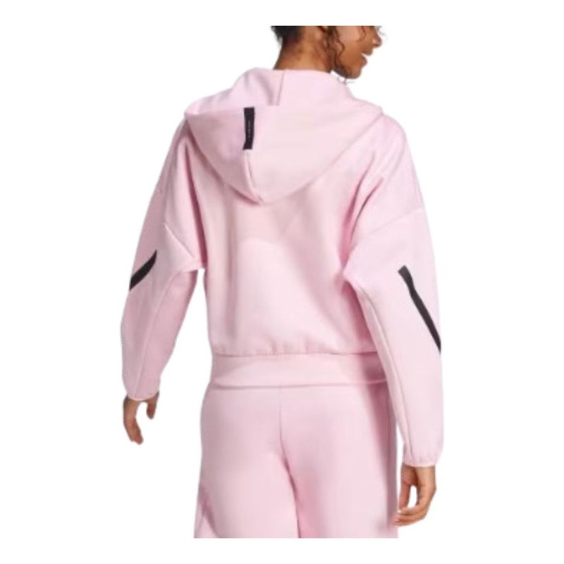 Adidas (WMNS) adidas Z.N.E. Full-Zip Hoodie Asia Sizing 'Pink Black' - Image 3