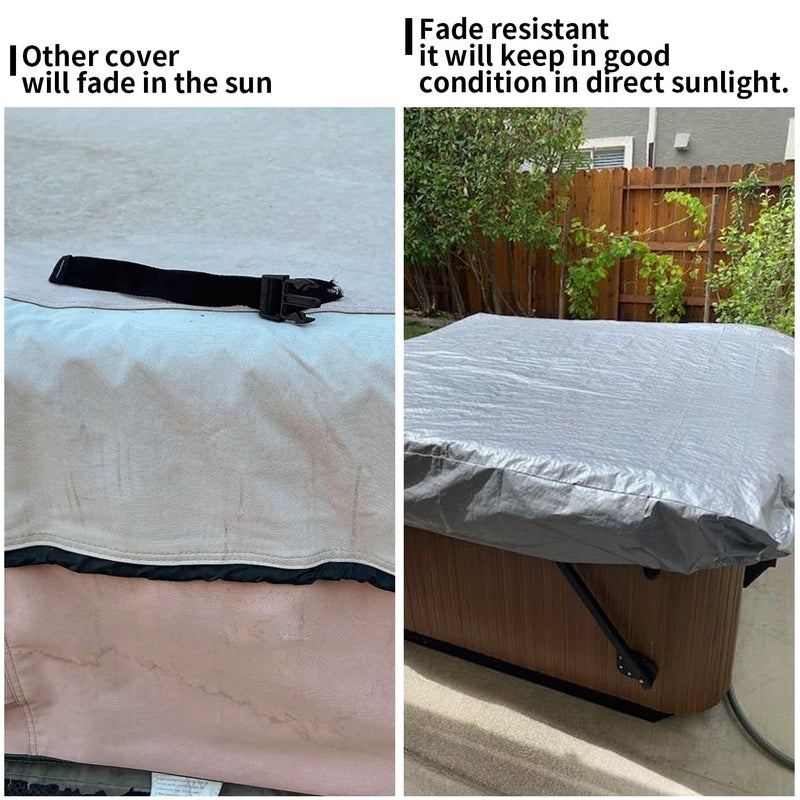 UCEDER Waterproof Hot Tub Cover 170G Polyethylene Spa Cover and UV Protection Hot Tub Sun Shield (96"x96"x12") - Image 5