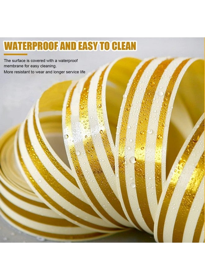 VINSU 5M Golden Tile Gap Tape | Home Tile Sticker Waterproof Tape | PVC Self Adhesive Tape | Ceramic Tile Gap Tape for Wall | Floor Tile Gap Sticker for Bathroom Kitchen Living Room Bedroom(2.5CMx5M) - Image 4