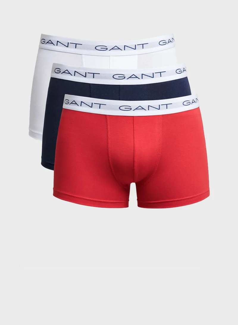 GANT 3 Pack Assorted Logo Band Trunks