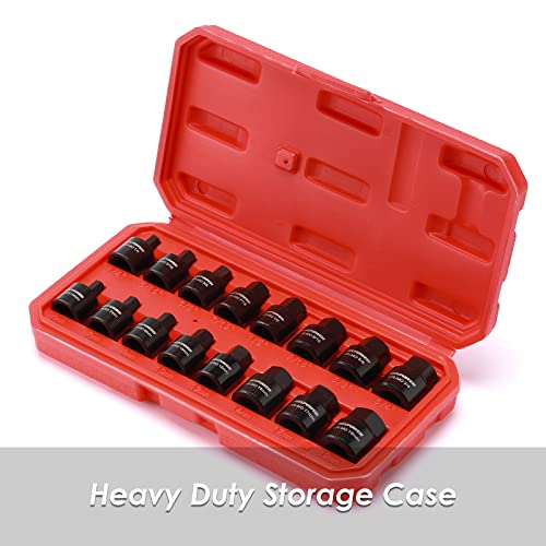 MIXPOWER 3/8-Inch Drive Low Profile Impact Hex Driver Set, 16-Piece, SAE/Metric, Hex, 1/4 Inch - 3/4 Inch, 6mm - 19mm, Cr-Mo Steel, One- Piece Construction - Image 5