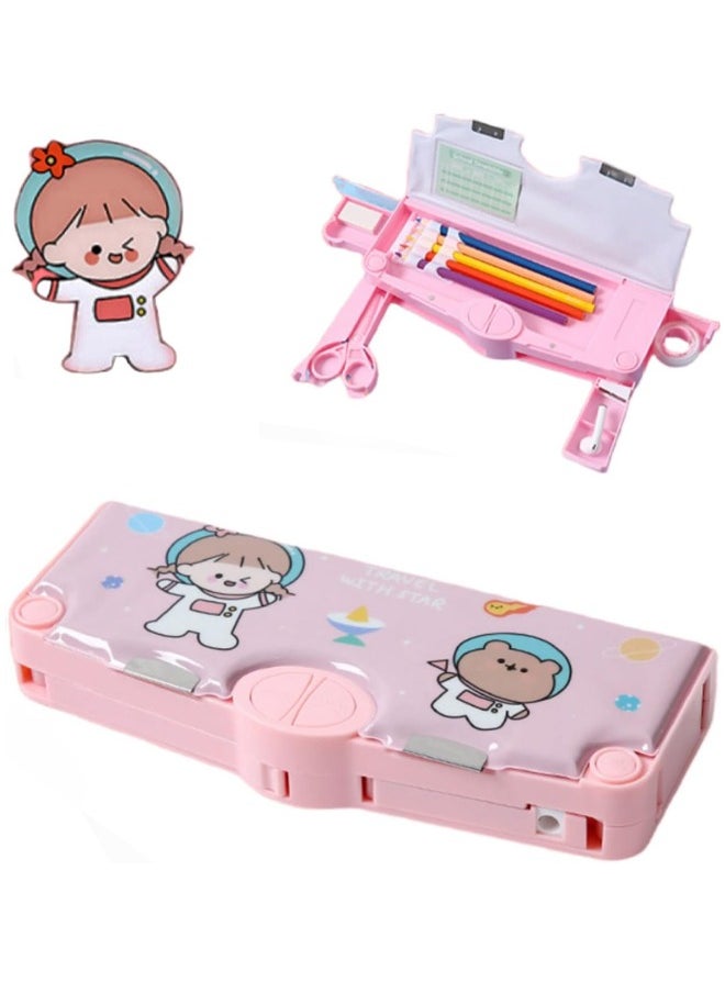 Generic Children's Waterproof Pencil Case, Cute Cartoon Stationery Pouch with Scissors, Ruler, Eraser, Tape, Suitable for Use at Home or School  - Image 1