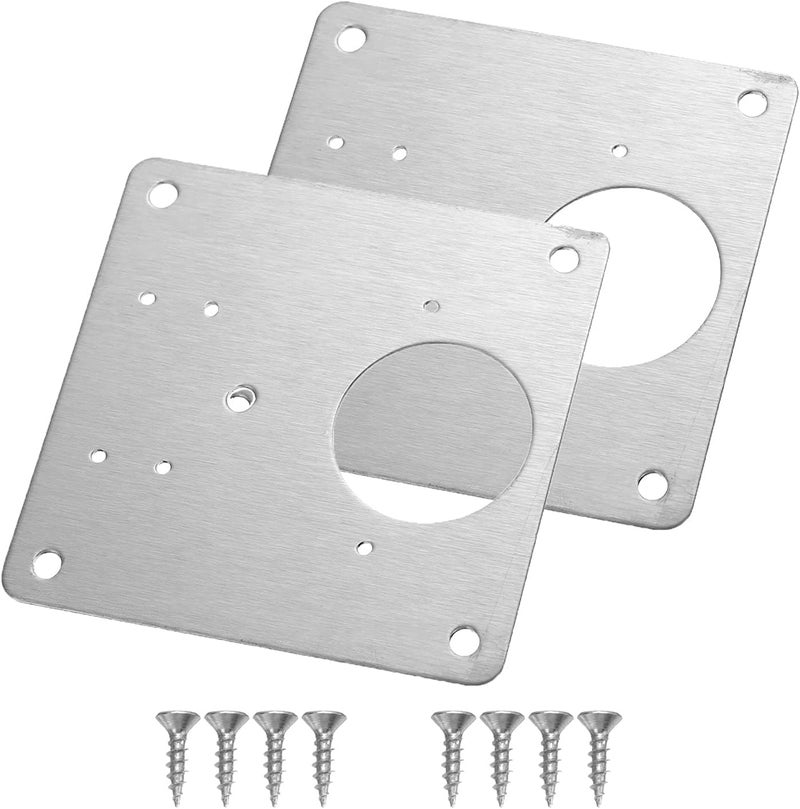 Suntown Cabinet Hinge Repair Plate Kit with Hole, Hinge Repair for Cabinet Door, Hinge Repair Brackets, Fix The Hinged Stainless Steel Door Panels, for Wood, Furniture, Shelves, Cabinet - Image 1